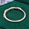 Alternating Leaves & Moissanite Wedding Band Nature Inspired Stacking Ring (5)