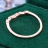 Leaf Accented Lab Diamond Curved Wedding Band Stacking Ring (3)