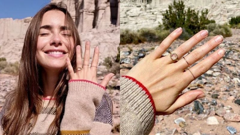 Lily Collins engagement ring