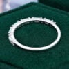 Alternating Baguette Opal & Round Moissanite Wedding Band Half Eternity Stacking Ring (1)