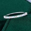 Alternating Baguette Opal & Round Moissanite Wedding Band Half Eternity Stacking Ring (5)