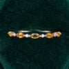 Alternating Citrine & Diamond Wedding Band Half Eternity Stacking Ring (3)