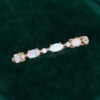 Alternating Marquise Natural Opal & Round Diamond Wedding Band Half Eternity Stacking Ring (5)