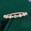 Alternating Natural Opal & Diamond Wedding Band Half Eternity Matching Ring (2)