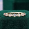 Alternating Natural Opal & Diamond Wedding Band Half Eternity Matching Ring (3)