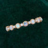 Alternating Natural Opal & Diamond Wedding Band Half Eternity Matching Ring (5)
