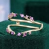Amethyst Open Wedding Band Enhancer Stacking Ring (6)