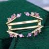Amethyst Open Wedding Band Enhancer Stacking Ring (8)