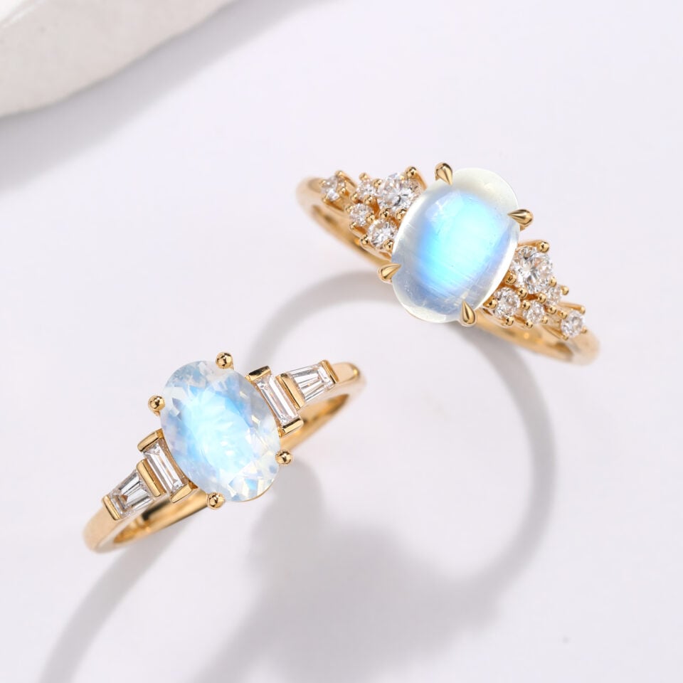 Cabochon vs. Faceted Moonstone Ring