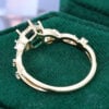 Hexagon Cut Emerald Infinity Engagement Ring Nature Themed Leaf Ring (4)