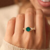IvyFlow Hexagon Gold Emerald Engagement Ring for Women in Yellow Gold
