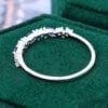 Leaning Marquise Amethyst Cluster Wedding Band Half Eternity Matching Ring (2)