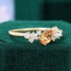 Leaning Oval Cut Citrine Engagement Ring With Moissanite Cluster Accents (4)