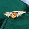 Leaning Oval Cut Citrine Engagement Ring With Moissanite Cluster Accents (5)