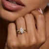 Marquise Cut Moissanite Bridal Ring Set Nature Themed Leaf Ring Set (3)