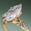 Marquise Cut Moissanite Bridal Ring Set Engagement Ring