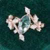 Marquise Cut Moss Agate Engagement Ring With Unique Bypass Shank (4)