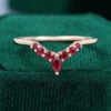 Marquise & Round Cut Ruby Curved Wedding Band Matching Ring (6)