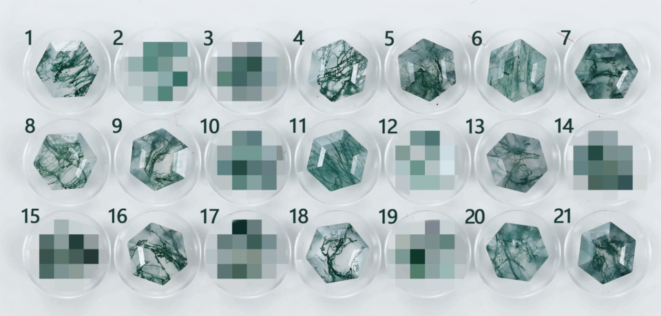 Moss Agate 6mm Hexagon