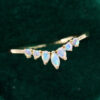 Natural Opal Curved Wedding Band Stacking Anniversary Ring (2)