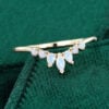 Natural Opal Curved Wedding Band Stacking Anniversary Ring (6)