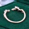 Nature Inspired Amethyst Open Curved Wedding Band Stacking Ring (2)