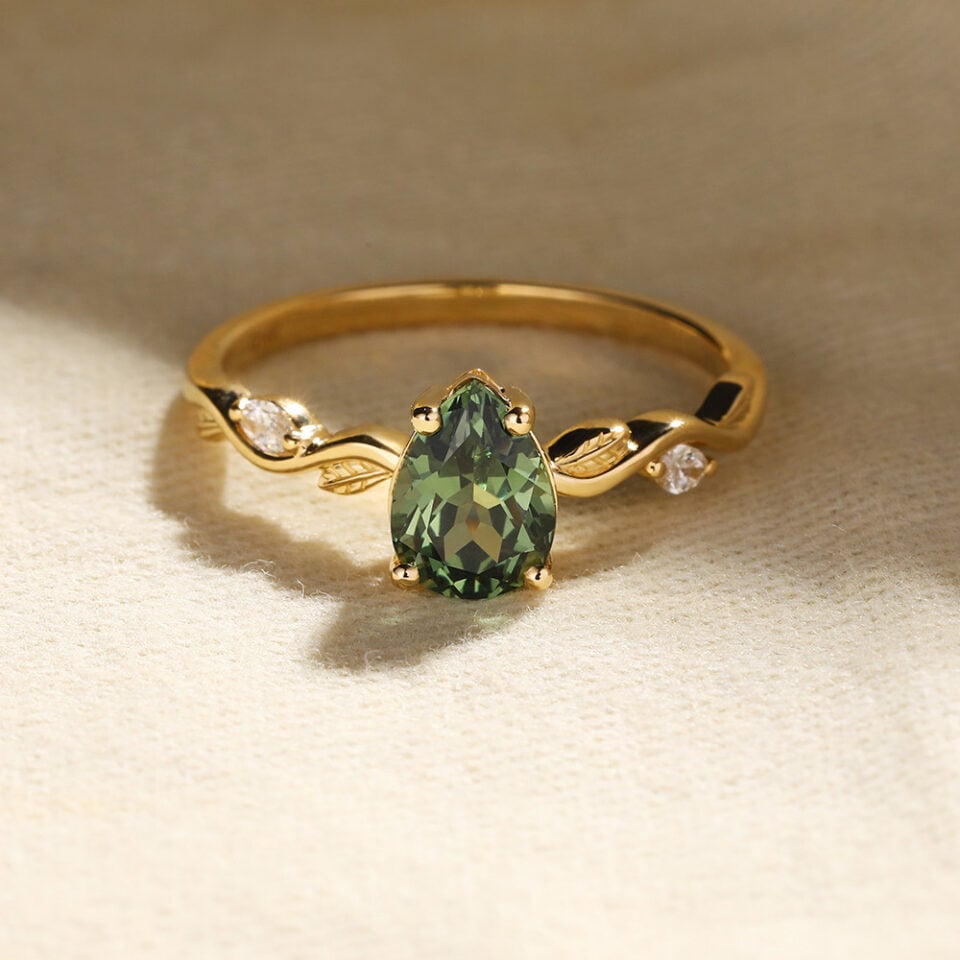 Nature inspired engagement rings leafwave