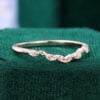 Nature Inspired Solid Curved Wedding Band Stacking Ring (1)
