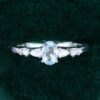 Oval Cut Aquamarine Dainty Engagement Ring With Trio Side Stones (2)
