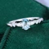 Oval Cut Aquamarine Dainty Engagement Ring With Trio Side Stones (5)