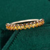 Oval Cut Citrine Wedding Band Half Eternity Stacking Ring (5)