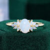 Oval Cut Natural Opal Engagement Ring With Marquise Opal Accents (3)