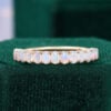 Oval Cut Natural Opal Wedding Band Half Eternity Stacking Ring (5)
