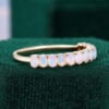 Oval Cut Natural Opal Wedding Band Half Eternity Stacking Ring (6)