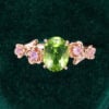 Oval Cut Peridot Engagement Ring With Cherry Blossom Accents (2)