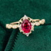 Oval Cut Ruby Engagement Ring Vintage Inspired Promise Ring (3)