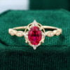 Oval Cut Ruby Engagement Ring Vintage Inspired Promise Ring (6)