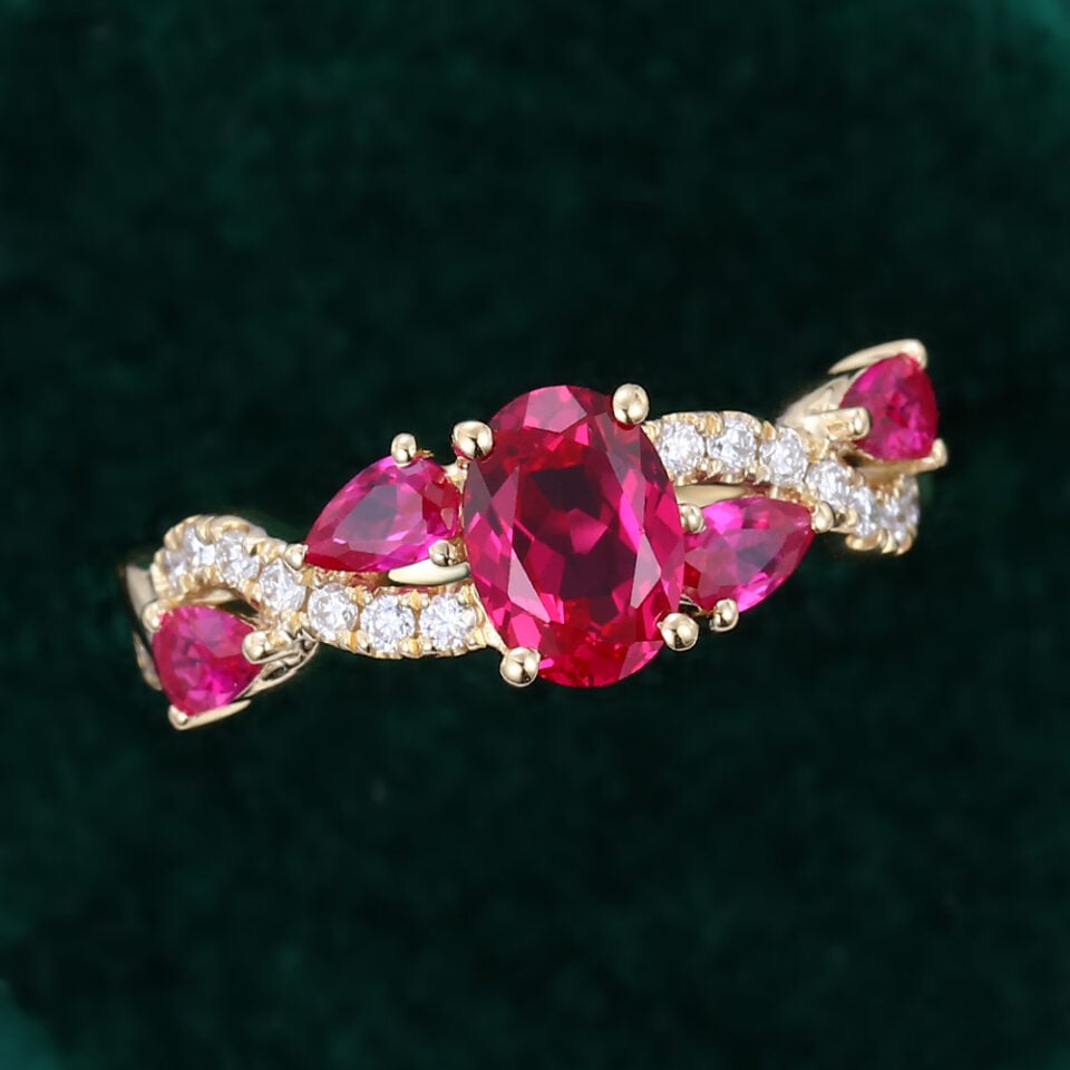 Oval Cut Ruby Engagement Ring With Unique Twisted Shank (11)