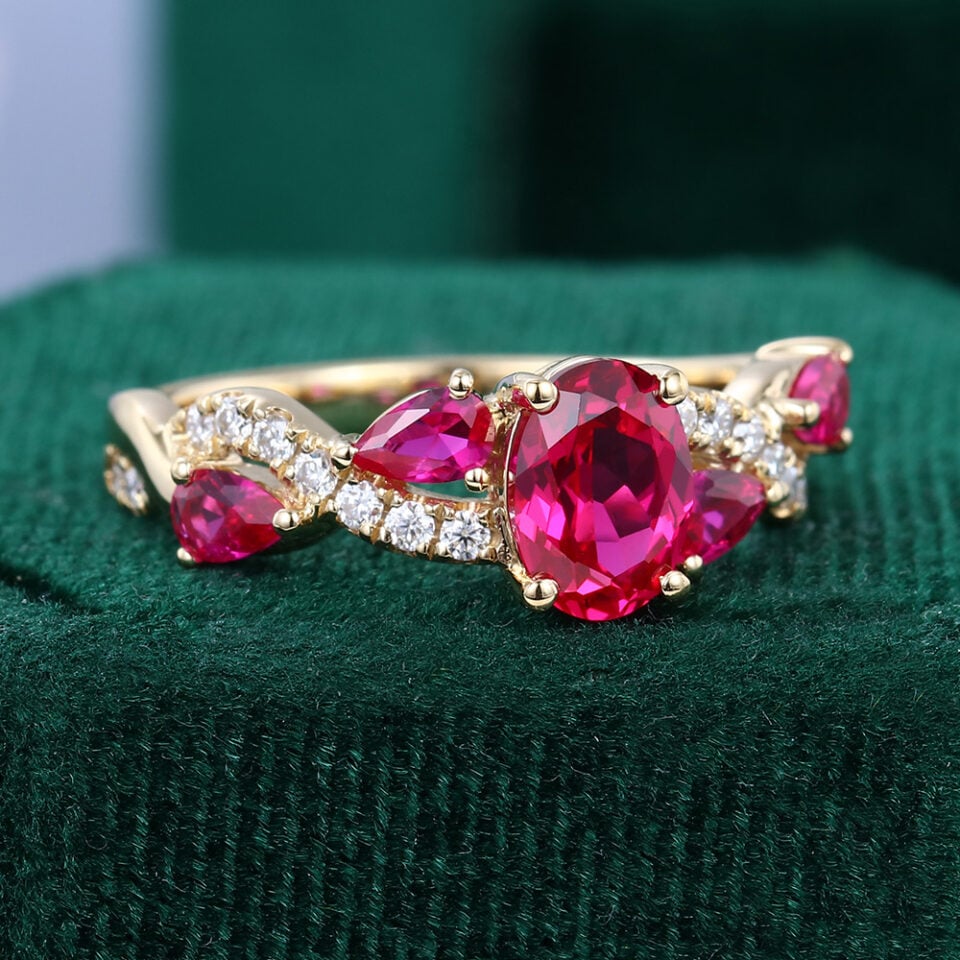 Oval Cut Ruby Engagement Ring With Unique Twisted Shank (7)