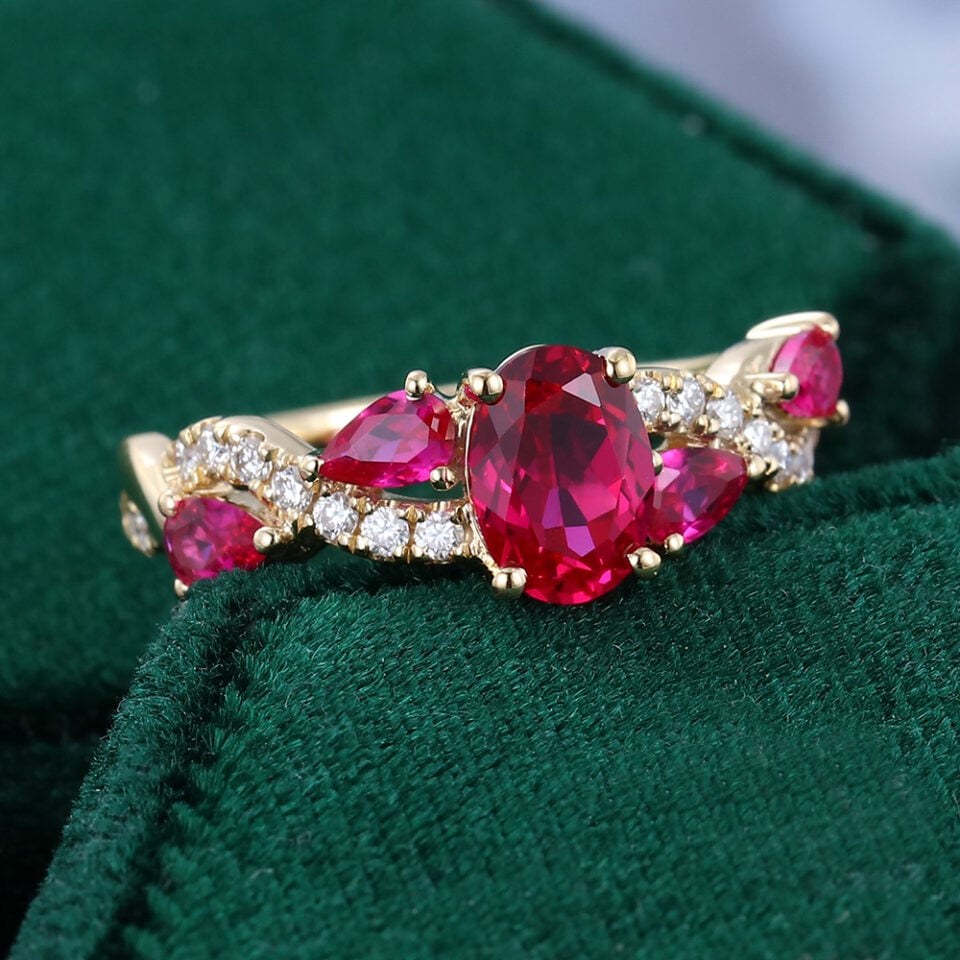 Oval Cut Ruby Engagement Ring With Unique Twisted Shank (8)