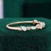 Patchwork Natural Opal And Diamond Wedding Band Half Eternity Stacking Ring (4)