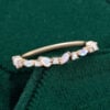 Patchwork Natural Opal And Diamond Wedding Band Half Eternity Stacking Ring (5)
