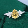 Pear Cut Citrine Engagement Ring With Marquise Moissanite Accents (4)