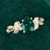 Pear Cut Emerald Vine Engagement Ring With Moissanite Accents (1)