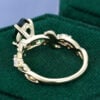 Pear Cut Emerald Vine Engagement Ring With Moissanite Accents (7)