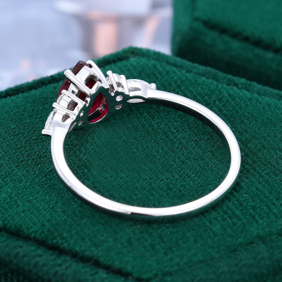 Pear Cut Garnet Engagement Ring For Women (4)
