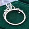 Pear Cut Gray Moissanite Engagement Ring Nature Inspired Promise Ring (3)