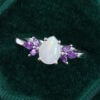 Pear Cut Natural Opal Engagement Ring With Marquise Amethyst Accents (1)