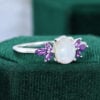 Pear Cut Natural Opal Engagement Ring With Marquise Amethyst Accents (3)