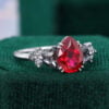 Pear Cut Ruby Engagement Ring With S&P Diamond Blossom (7)